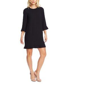 CECE Pleat Detail Moss Crepe Shift Dress